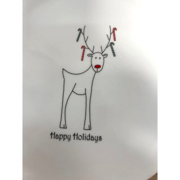 Gordon Bleu Happy Holidays Reindeer Plates Set Of 2 - Picture 2 of 5